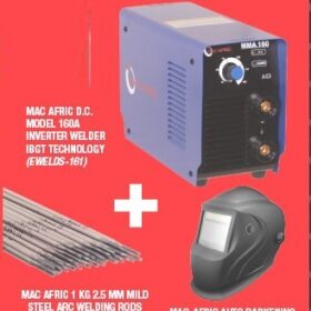 D.C. MODEL 160 A Inverter Welder IBGT Technology Combo + Welding Helmet + 1Kg Mild steel 2.5mm welding rods