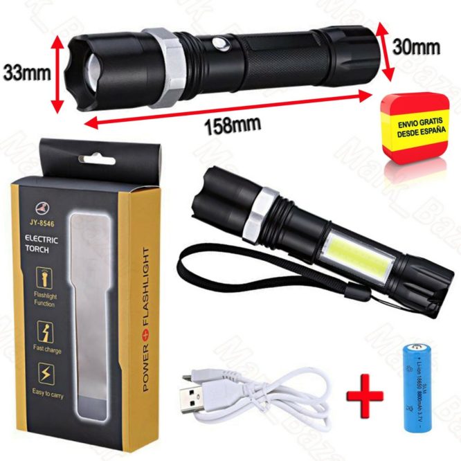 Electronic Torch  with USB charger JY - 8546 - Image 4