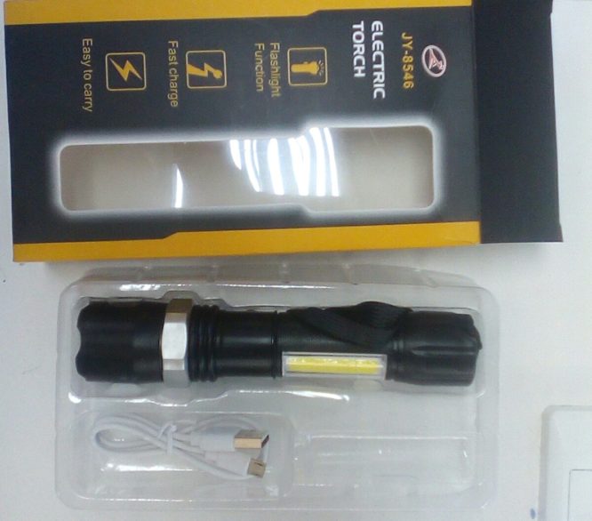Electronic Torch  with USB charger JY - 8546 - Image 6