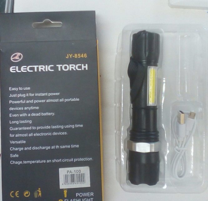 Electronic Torch  with USB charger JY - 8546 - Image 5