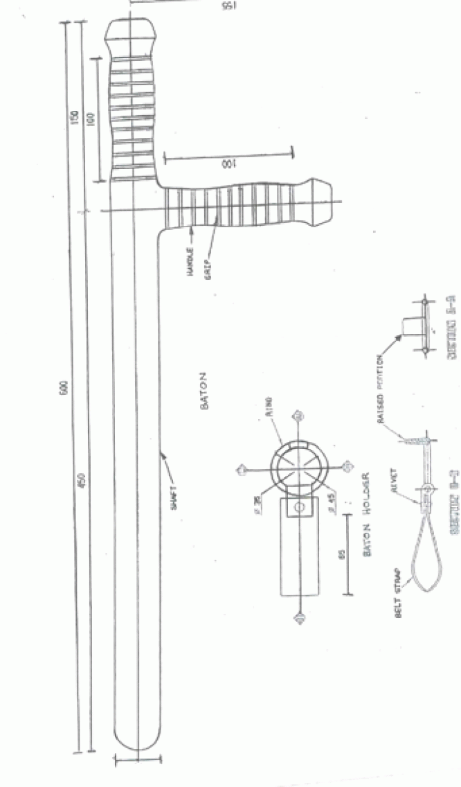 TONFA T BATON RIOT BATON WITH SIDE HANDLE (TONFA) - Image 2