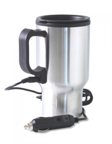 STAINLESS STEEL 12V DC COFFEE WARMER TRAVEL MUG 