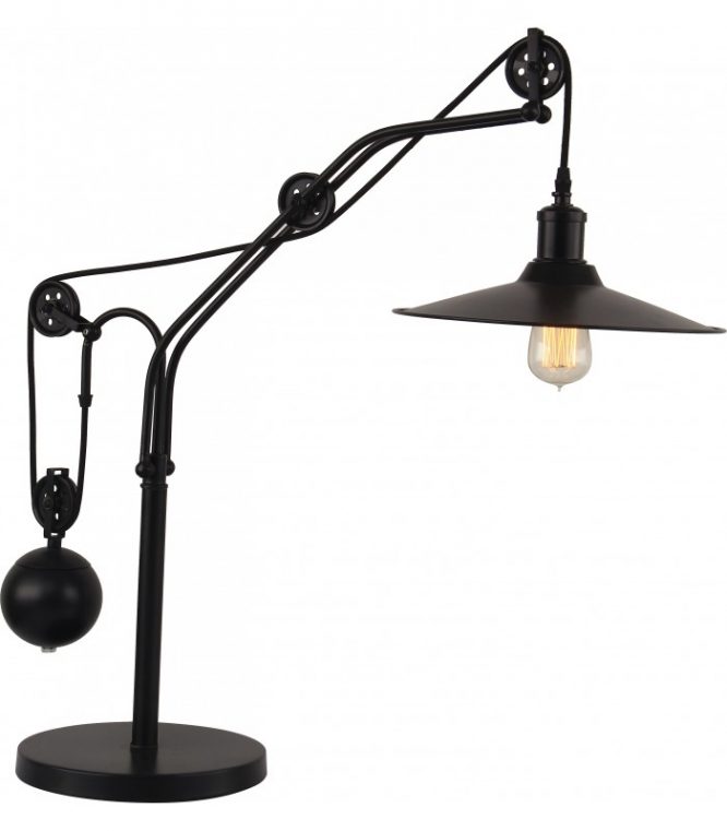 EXCLUSIVE STEEL WITH PULLEY TABLE LAMP