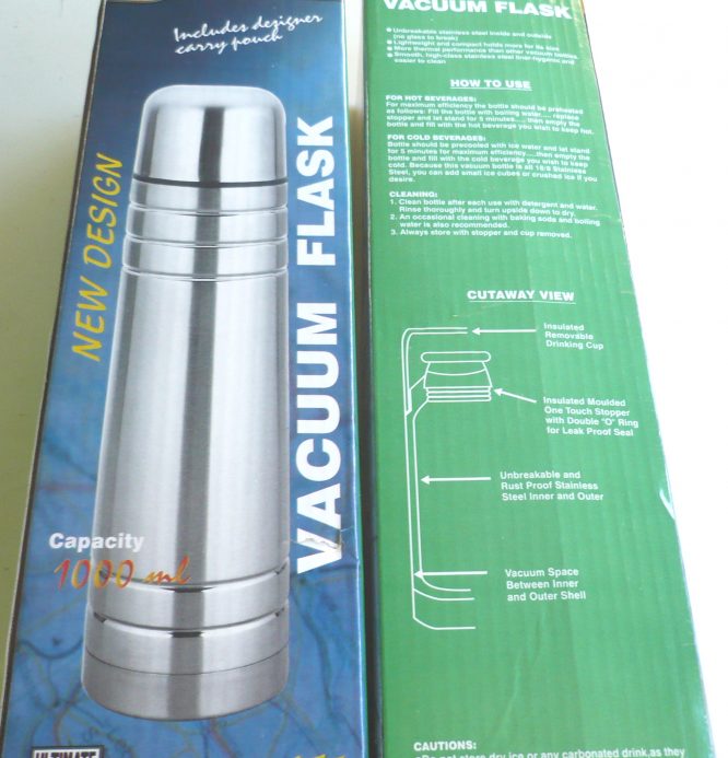  1 L STAINLESS STEEL VACUUM FLASK WITH CARRY POUCH  - Image 3