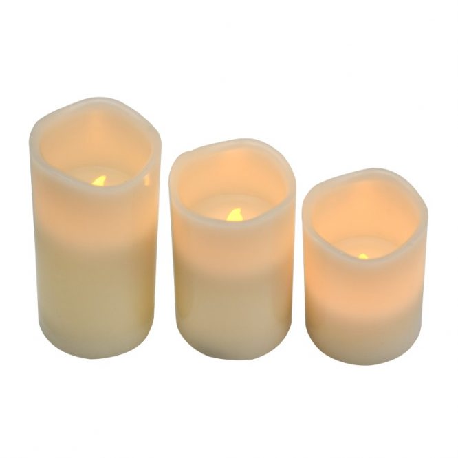 3Pcs LED Candle Flameless On/Off Remote Ivory H153 - Image 4