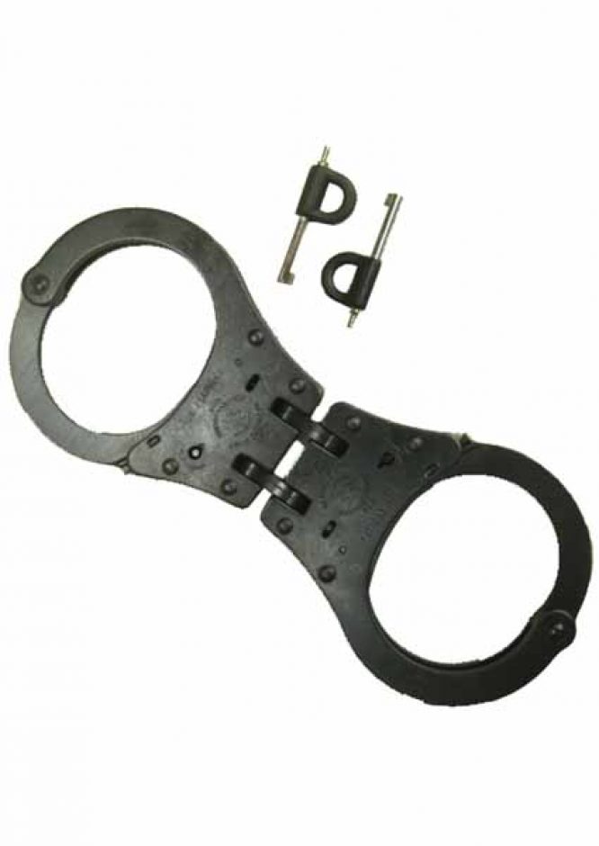 POLICE HANDCUFF BLACK/SILVER MODEL 65 Republic Arms Handcuffs Model 65 Nickel Hinged or Republic Arms Handcuff Black Hinged - Image 2