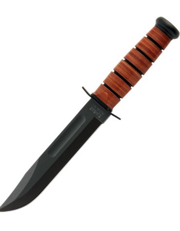 KA-BAR USMC Fighting Knife Plain w/Leather Sheath