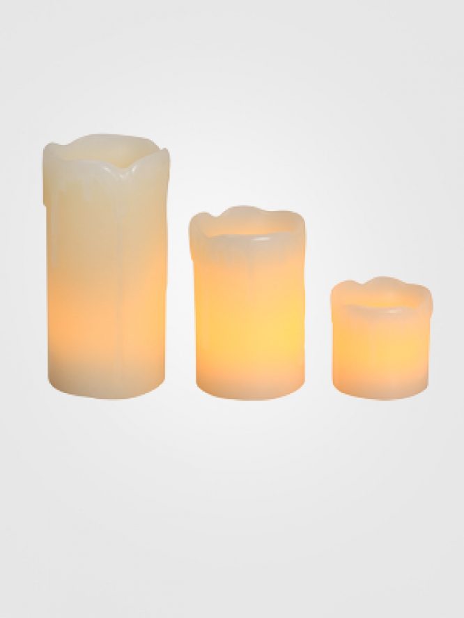 3Pcs LED Candle Flameless On/Off Remote Ivory H153 - Image 2