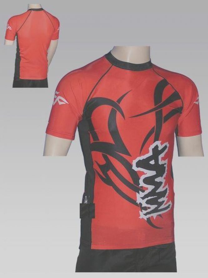MMA RASH GUARD WHITE / RED / BLACK - Image 2
