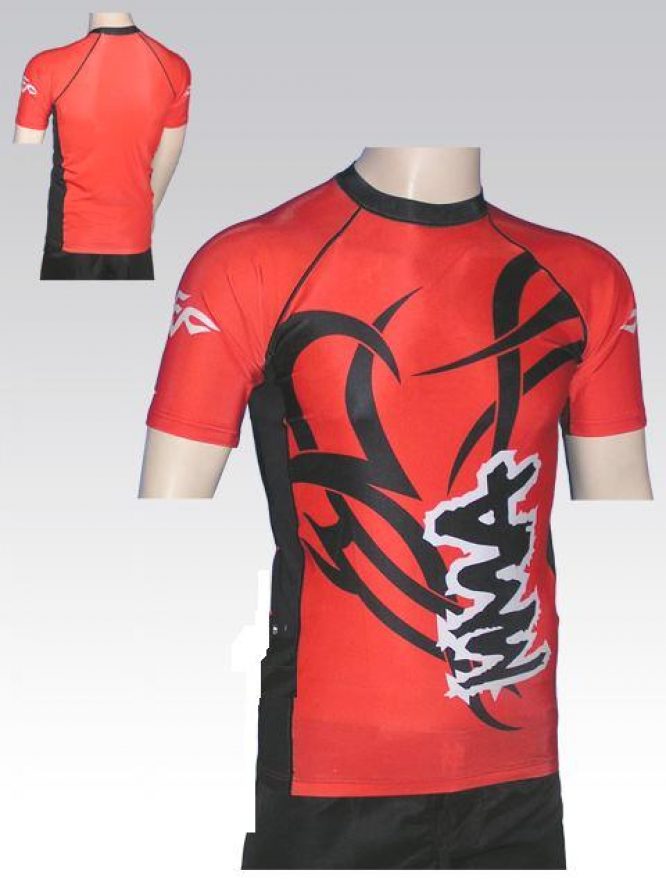 MMA RASH GUARD WHITE / RED / BLACK