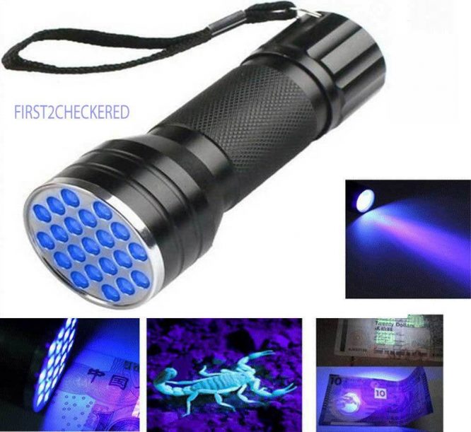 UV Ultra Violet 21 LED Flashlight Mini Aluminum Torch - Image 2