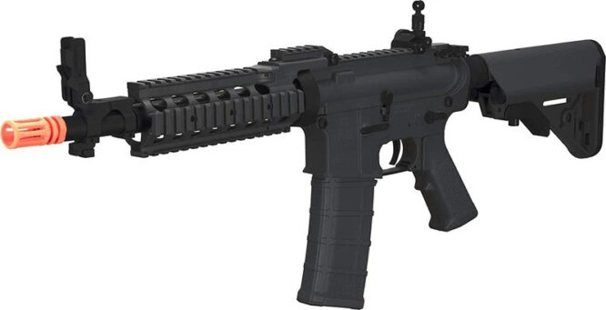 TIPPMANN M4 BASIC TRAINING AIRSOFT RIFLE  - 6MM, BLACK WITH ORANGE TIP