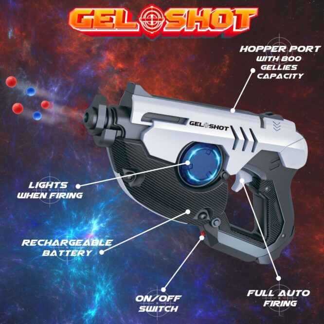 GEL SHOT BATTLE BLASTER - FULLY AUTOMATIC WITH 5000 GELLIES WATER BEADS - Image 2